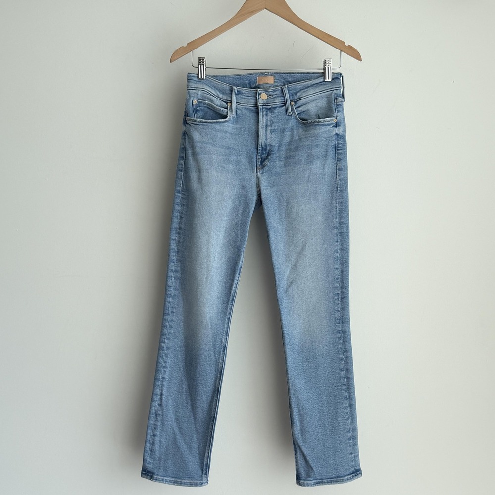 Mother Jeans 28 The Mid Rise Dazzler Ankle Slim Limited Edition Light Wash Denim